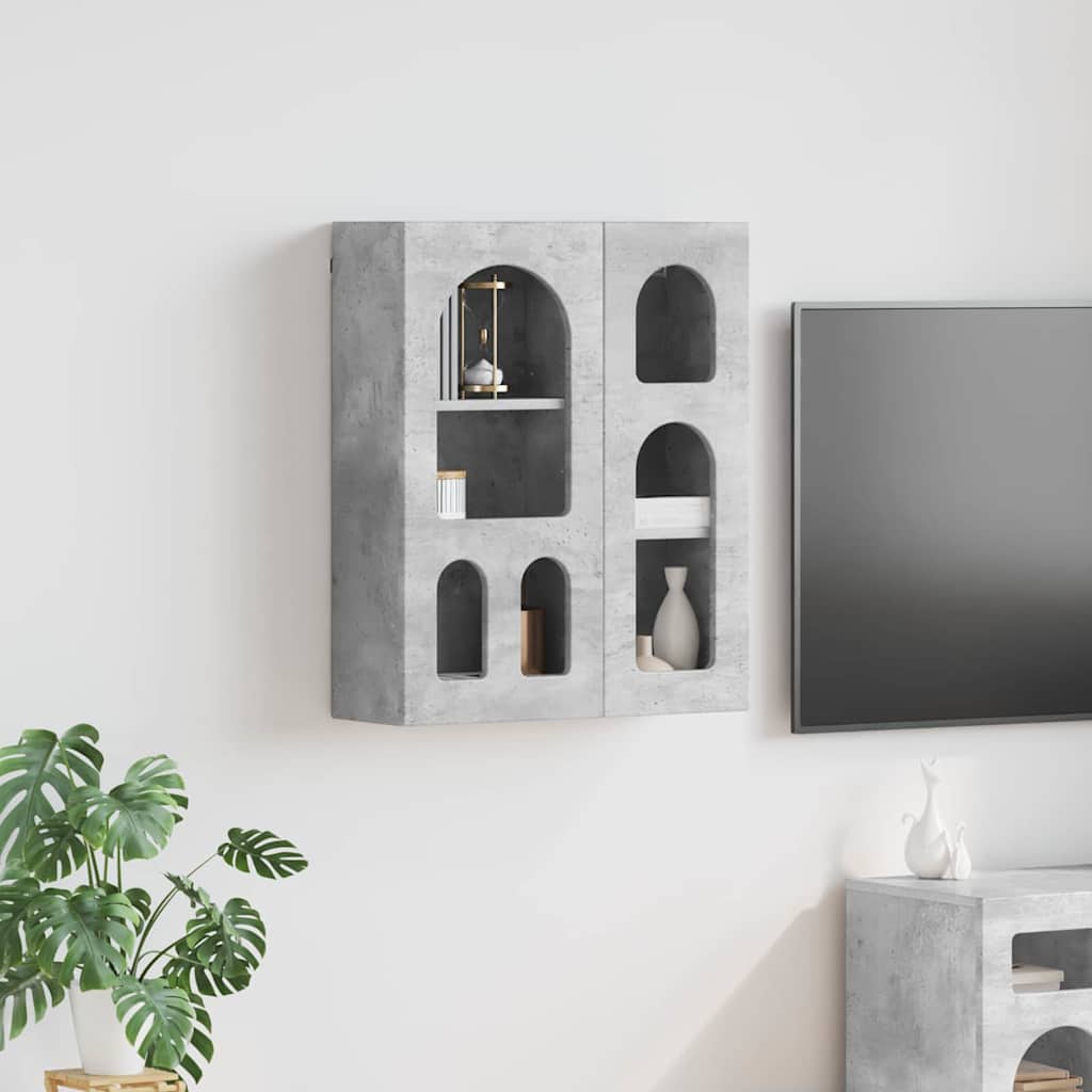Hangkast met plank Beton Grijs 59 x 20 x 71.5 cm Bewerkt hout is nu te koop bij PeponiXL, paradijselijk wonen!