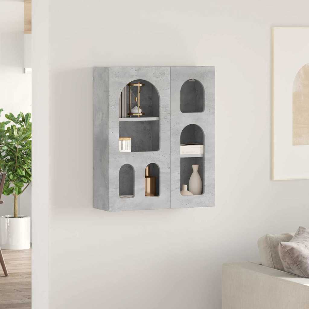 Hangkast met plank Beton Grijs 59 x 20 x 71.5 cm Bewerkt hout is nu te koop bij PeponiXL, paradijselijk wonen!