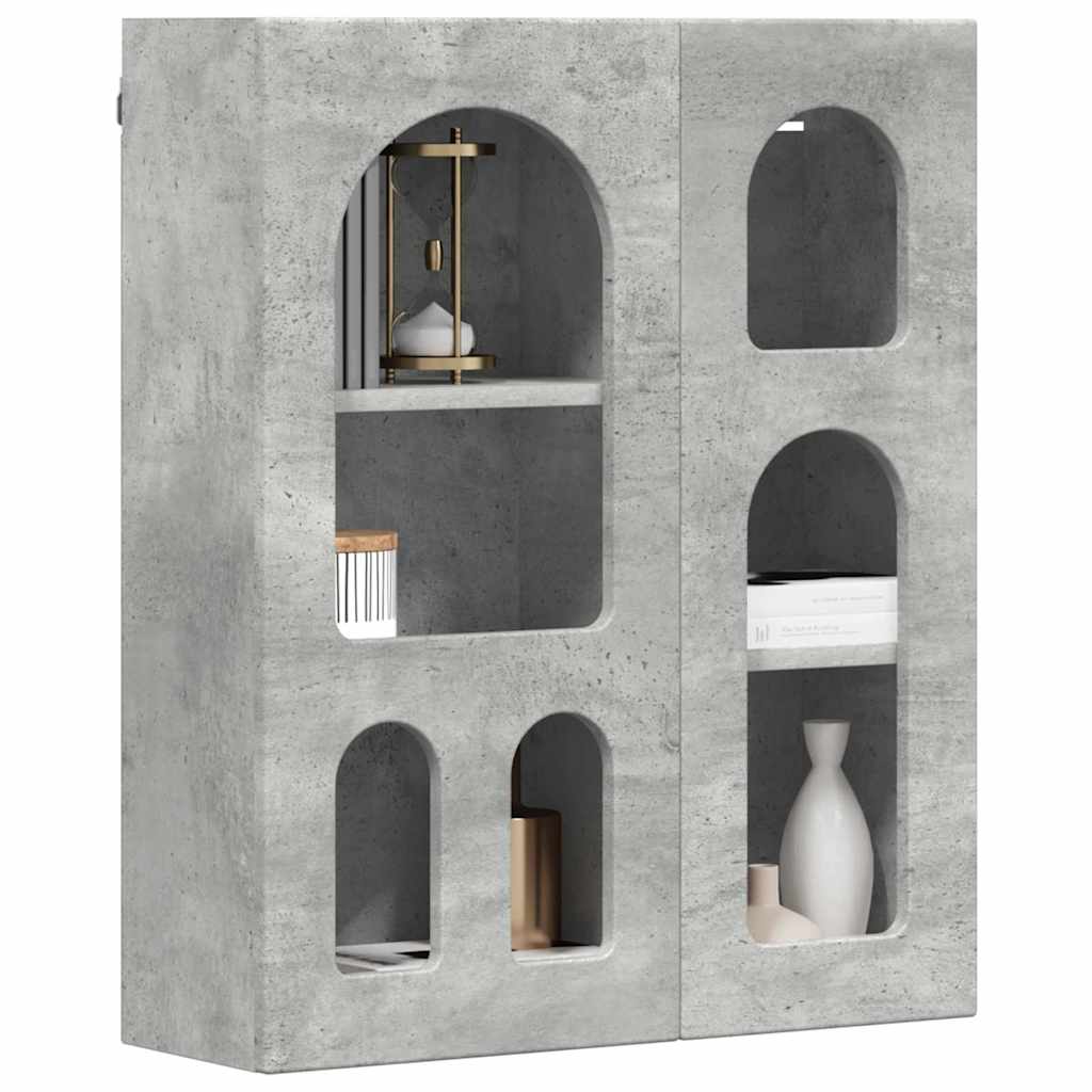 Hangkast met plank Beton Grijs 59 x 20 x 71.5 cm Bewerkt hout is nu te koop bij PeponiXL, paradijselijk wonen!