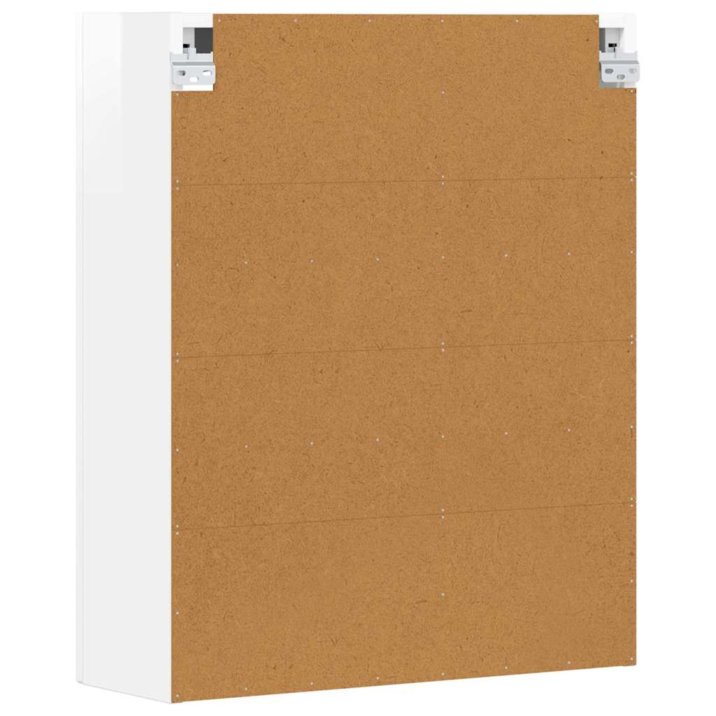 Hangkast met plank Hoogglans wit 59 x 20 x 71.5 cm Bewerkt hout is nu te koop bij PeponiXL, paradijselijk wonen!