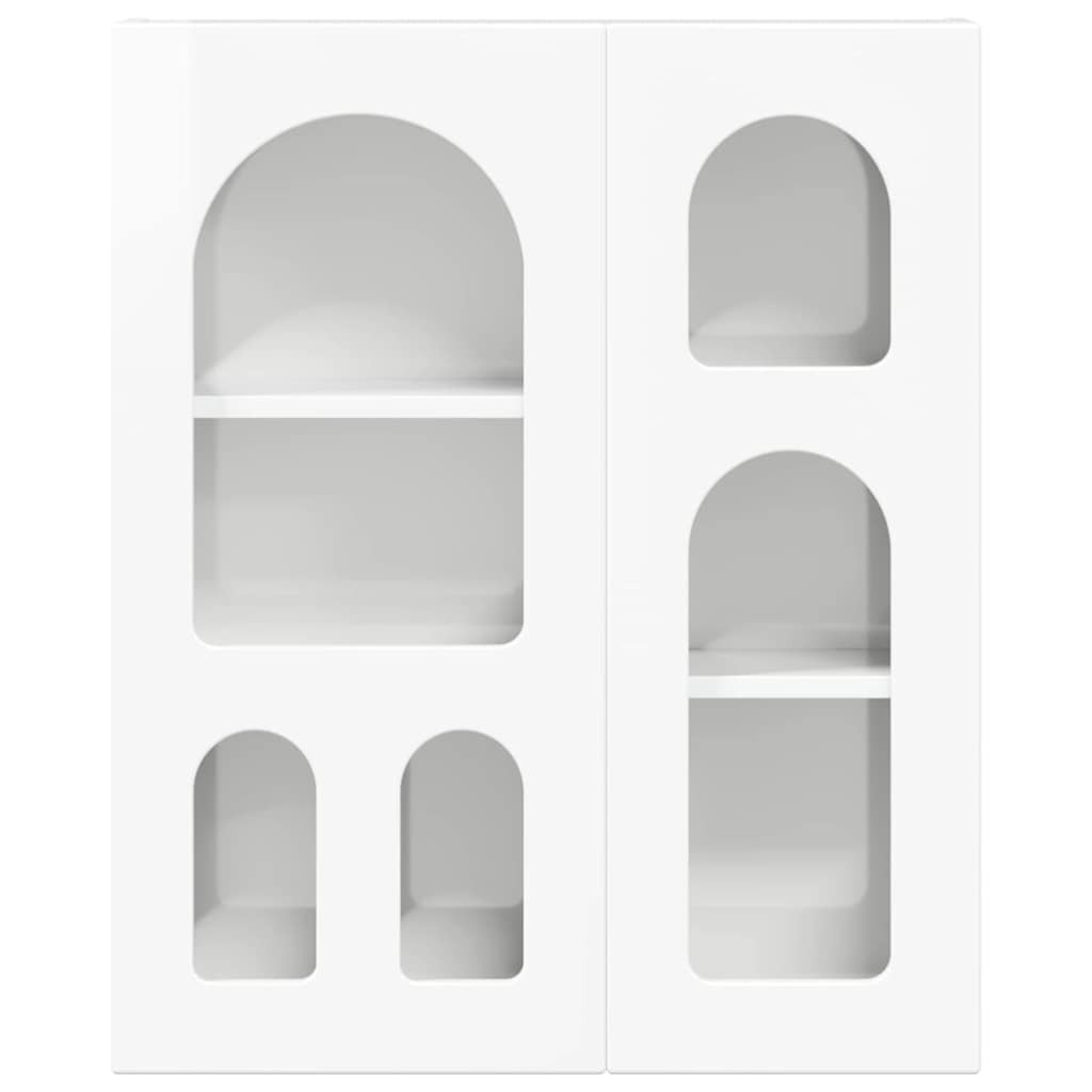Hangkast met plank Hoogglans wit 59 x 20 x 71.5 cm Bewerkt hout is nu te koop bij PeponiXL, paradijselijk wonen!