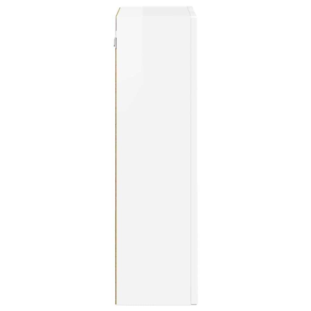 Hangkast met plank Hoogglans wit 59 x 20 x 71.5 cm Bewerkt hout is nu te koop bij PeponiXL, paradijselijk wonen!