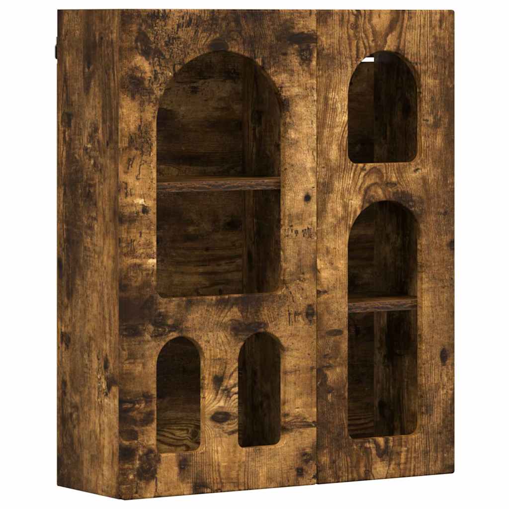 Hangkast met plank Gerookt eiken 59 x 20 x 71.5 cm Bewerkt hout is nu te koop bij PeponiXL, paradijselijk wonen!