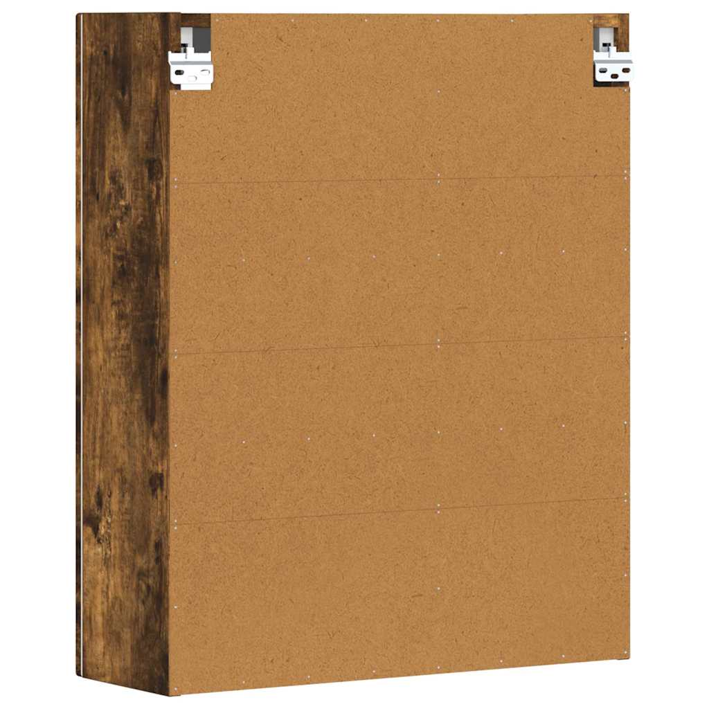 Hangkast met plank Gerookt eiken 59 x 20 x 71.5 cm Bewerkt hout is nu te koop bij PeponiXL, paradijselijk wonen!