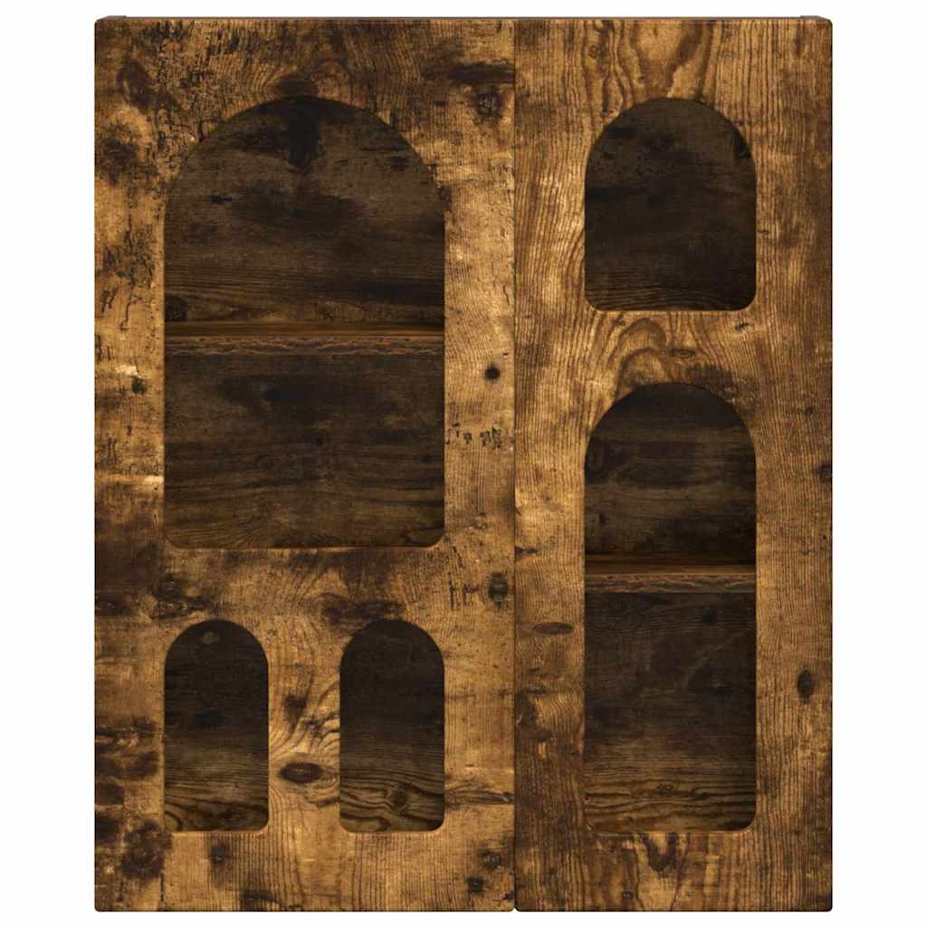 Hangkast met plank Gerookt eiken 59 x 20 x 71.5 cm Bewerkt hout is nu te koop bij PeponiXL, paradijselijk wonen!