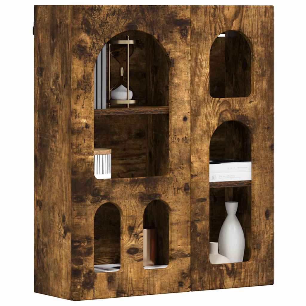 Hangkast met plank Gerookt eiken 59 x 20 x 71.5 cm Bewerkt hout is nu te koop bij PeponiXL, paradijselijk wonen!