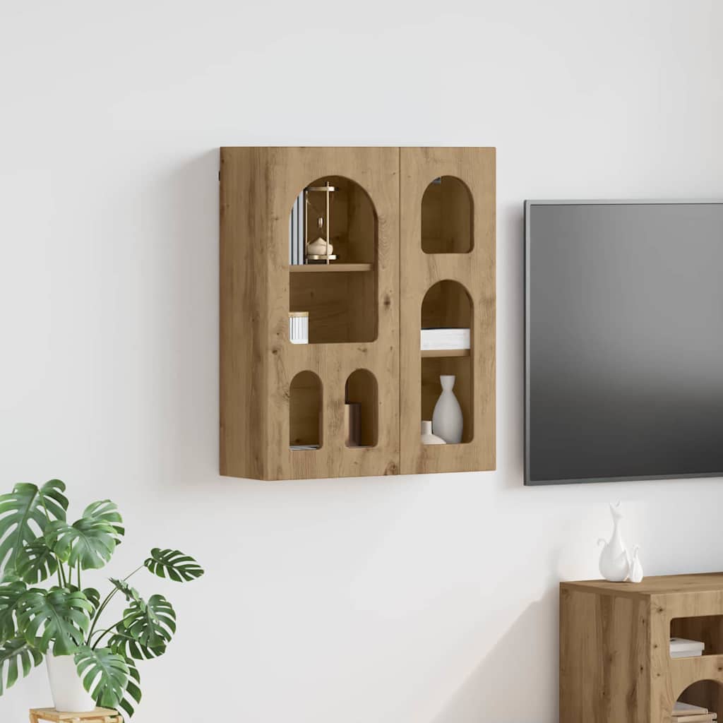 Hangkast met plank Artisan Eiken 59 x 20 x 71.5 cm Bewerkt hout is nu te koop bij PeponiXL, paradijselijk wonen!