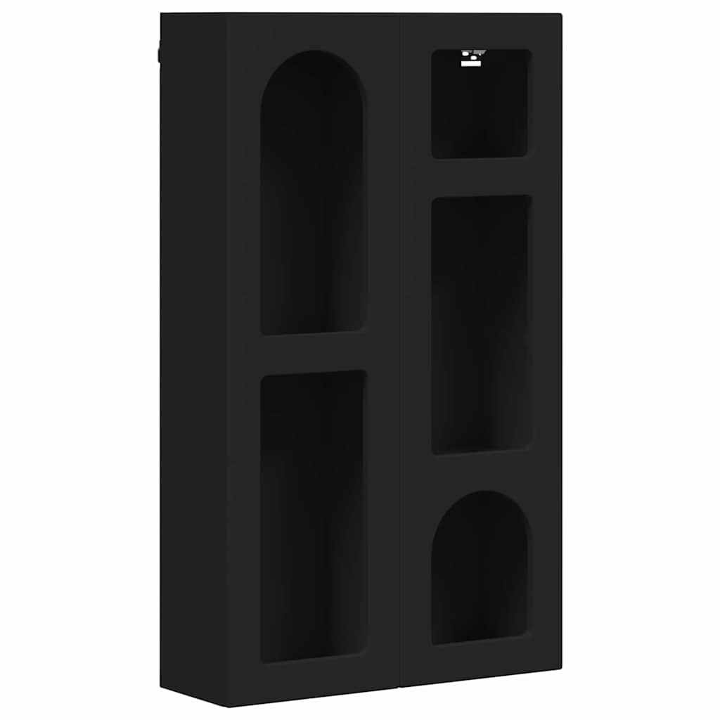 Hangkast met plank Zwart 59 x 20 x 100 cm Bewerkt hout is nu te koop bij PeponiXL, paradijselijk wonen!