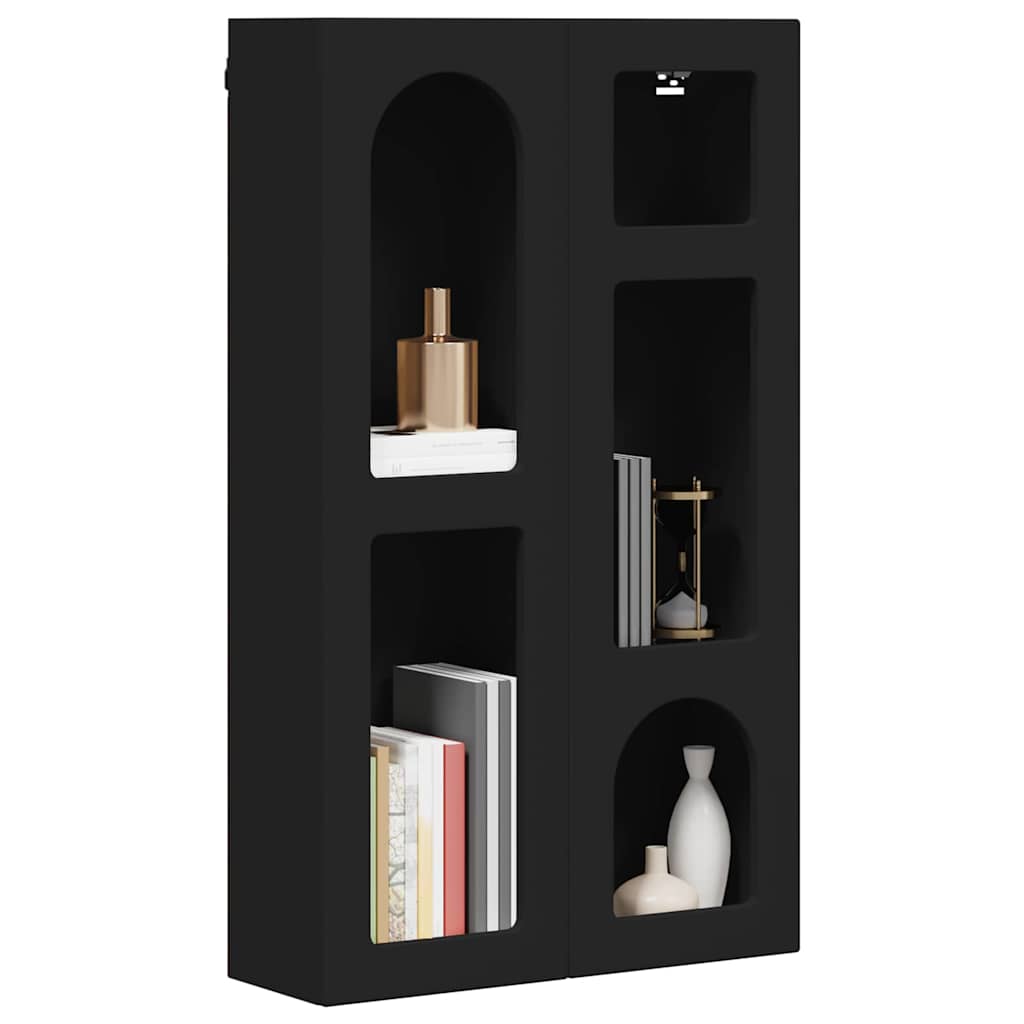 Hangkast met plank Zwart 59 x 20 x 100 cm Bewerkt hout is nu te koop bij PeponiXL, paradijselijk wonen!