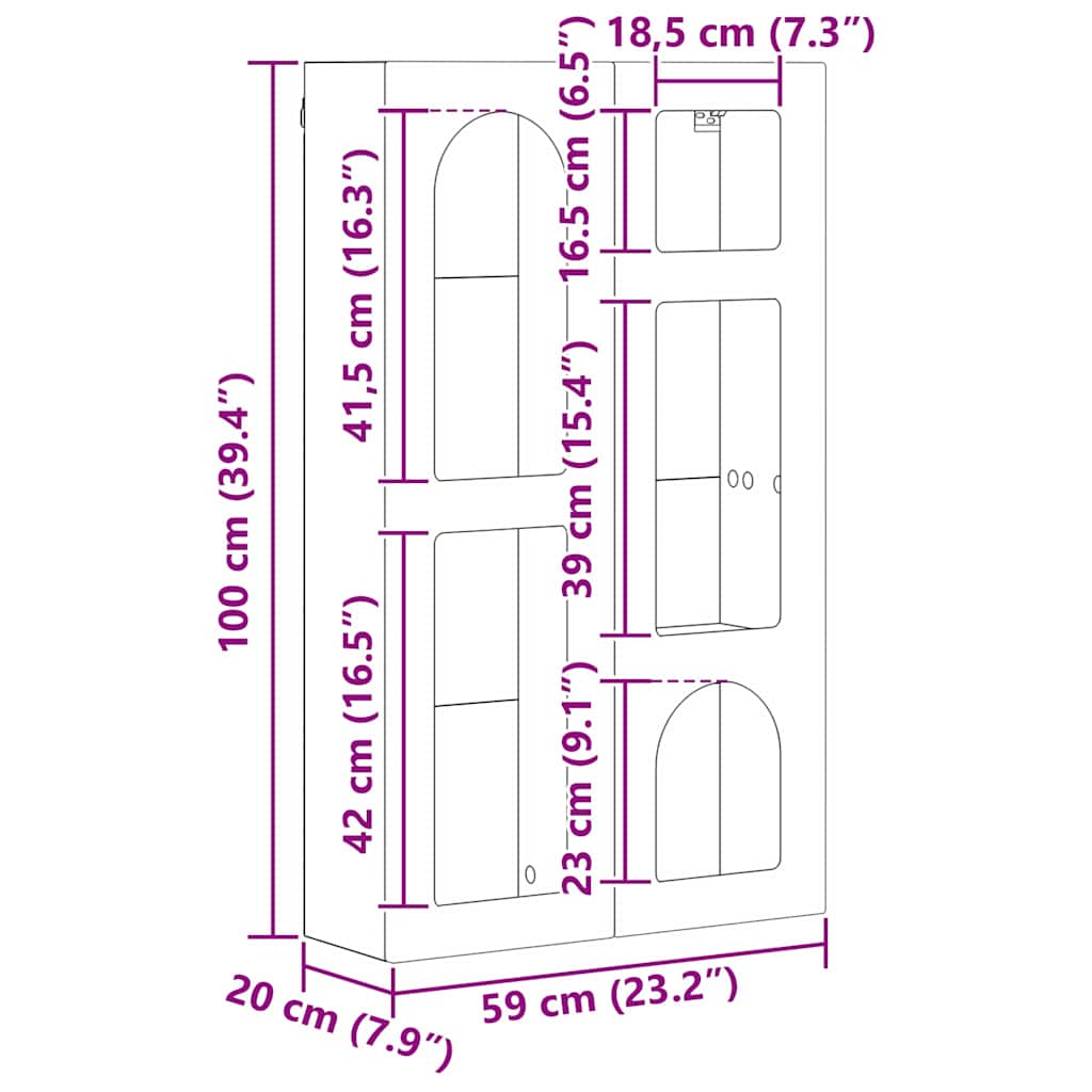 Hangkast met plank Sonoma Eiken 59 x 20 x 100 cm Bewerkt hout is nu te koop bij PeponiXL, paradijselijk wonen!