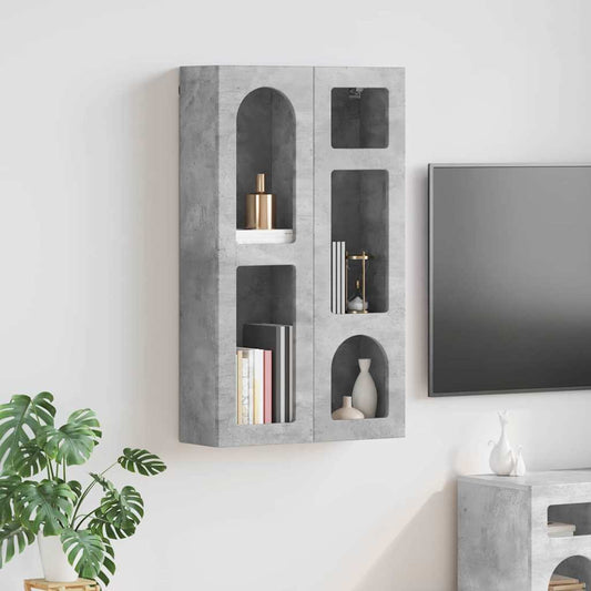 Hangkast met plank Beton Grijs 59 x 20 x 100 cm Bewerkt hout is nu te koop bij PeponiXL, paradijselijk wonen!
