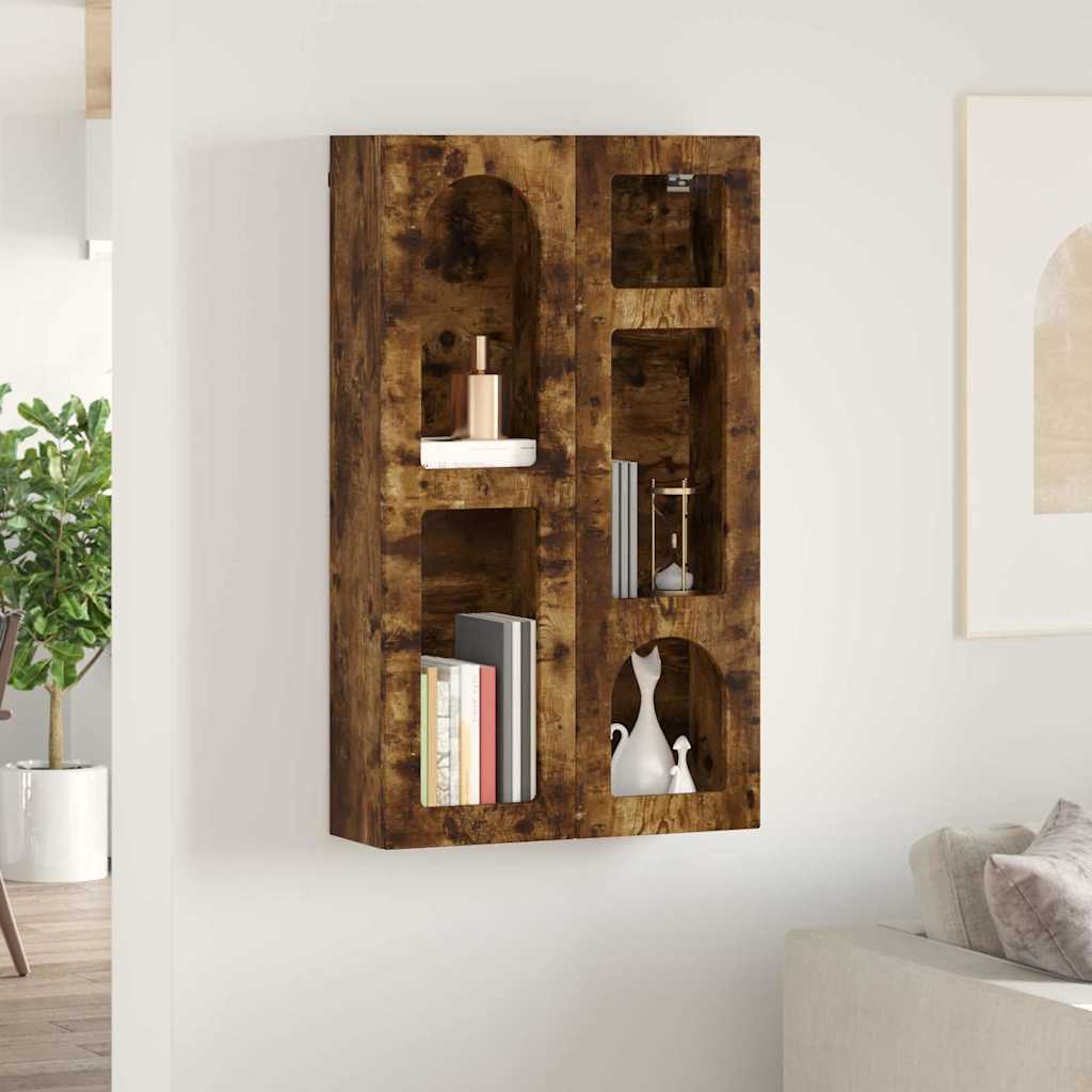 Hangkast met plank Gerookt eiken 59 x 20 x 100 cm Bewerkt hout is nu te koop bij PeponiXL, paradijselijk wonen!