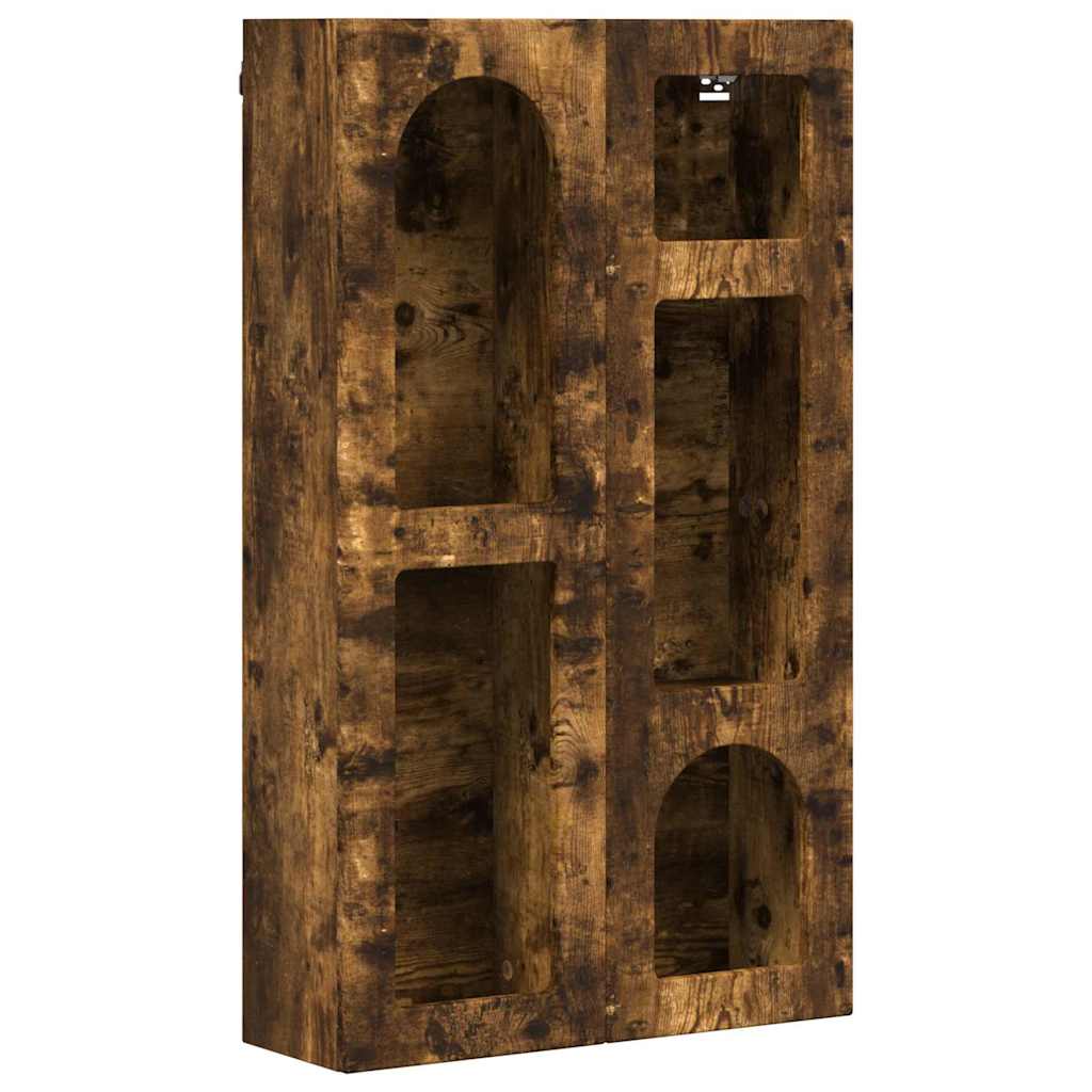 Hangkast met plank Gerookt eiken 59 x 20 x 100 cm Bewerkt hout is nu te koop bij PeponiXL, paradijselijk wonen!