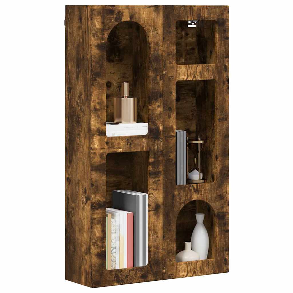 Hangkast met plank Gerookt eiken 59 x 20 x 100 cm Bewerkt hout is nu te koop bij PeponiXL, paradijselijk wonen!