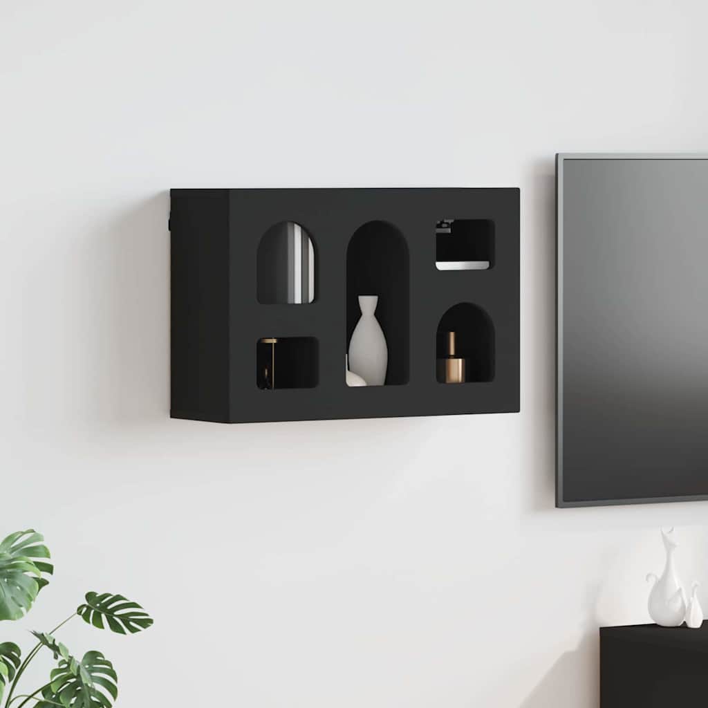Hangkast met plank Zwart 60 x 20 x 40 cm Bewerkt hout is nu te koop bij PeponiXL, paradijselijk wonen!