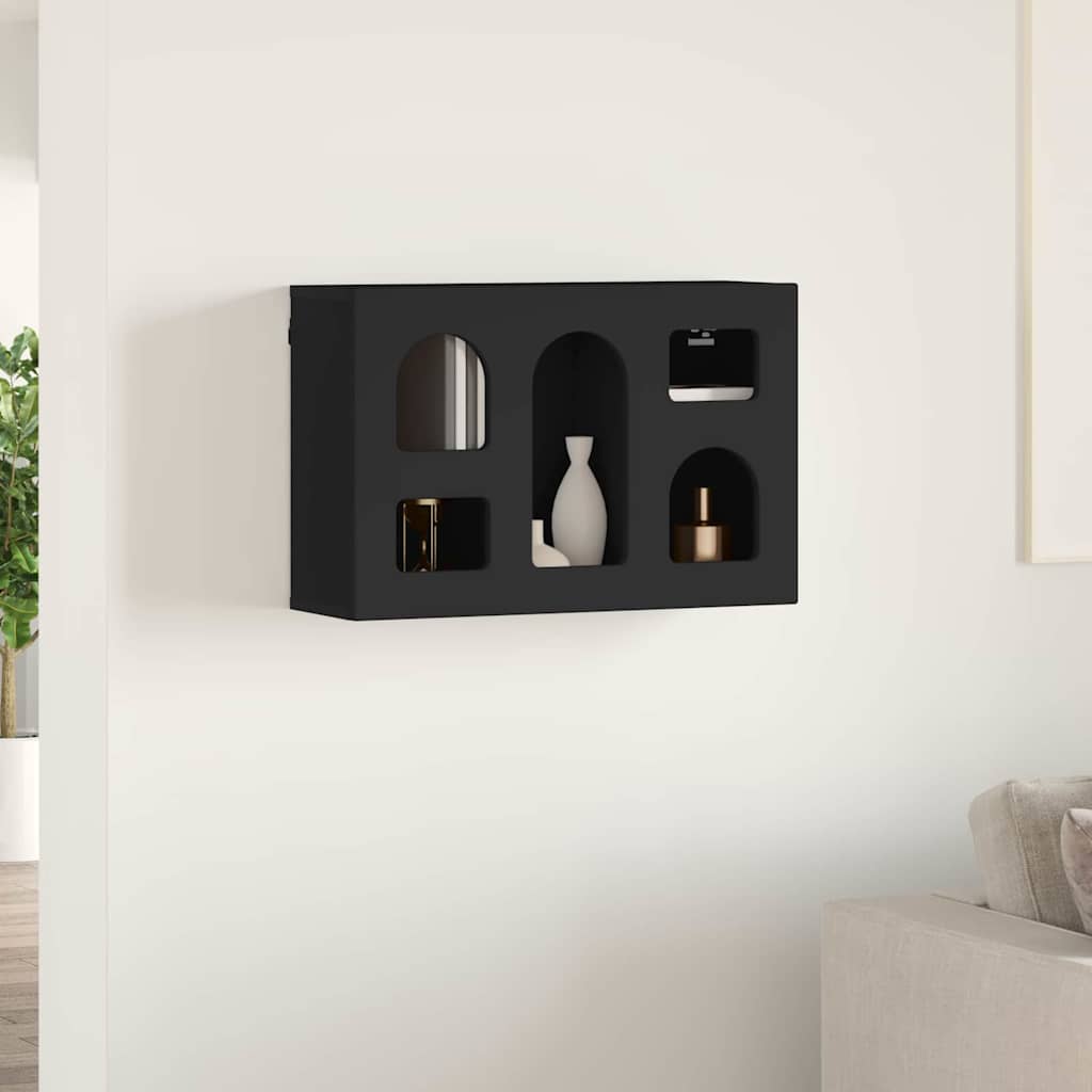 Hangkast met plank Zwart 60 x 20 x 40 cm Bewerkt hout is nu te koop bij PeponiXL, paradijselijk wonen!