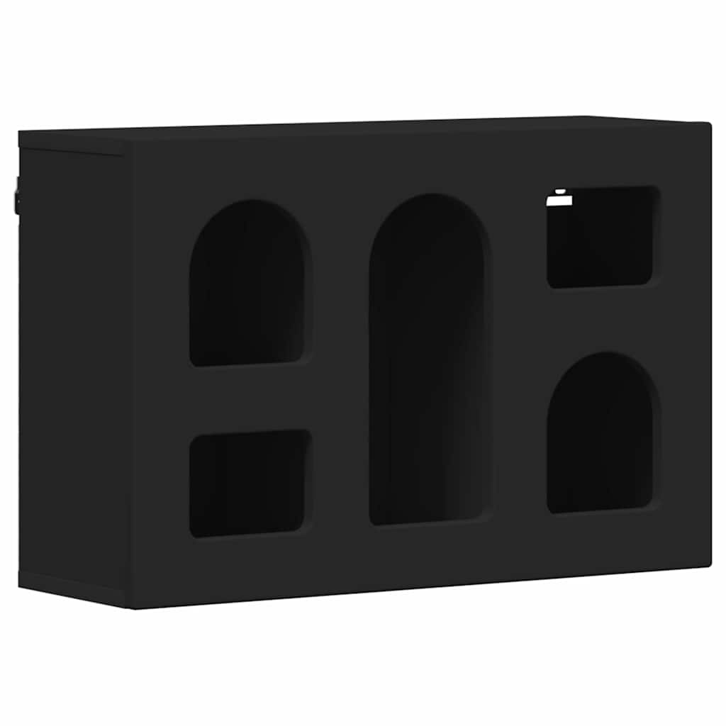Hangkast met plank Zwart 60 x 20 x 40 cm Bewerkt hout is nu te koop bij PeponiXL, paradijselijk wonen!