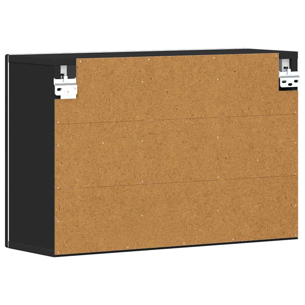 Hangkast met plank Zwart 60 x 20 x 40 cm Bewerkt hout is nu te koop bij PeponiXL, paradijselijk wonen!