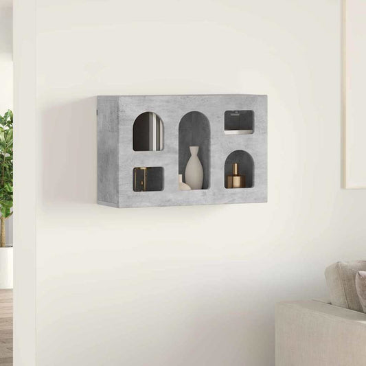 Hangkast met plank Beton Grijs 60 x 20 x 40 cm Bewerkt hout is nu te koop bij PeponiXL, paradijselijk wonen!