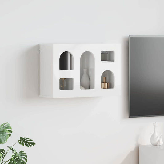 Hangkast met plank Hoogglans wit 60 x 20 x 40 cm Bewerkt hout is nu te koop bij PeponiXL, paradijselijk wonen!