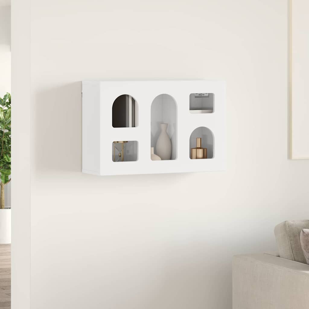 Hangkast met plank Hoogglans wit 60 x 20 x 40 cm Bewerkt hout is nu te koop bij PeponiXL, paradijselijk wonen!