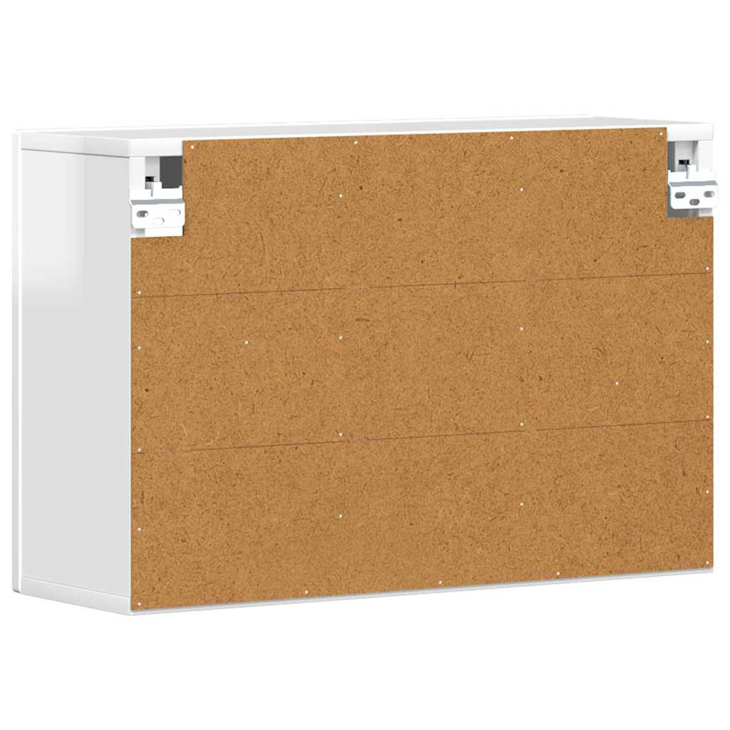 Hangkast met plank Hoogglans wit 60 x 20 x 40 cm Bewerkt hout is nu te koop bij PeponiXL, paradijselijk wonen!