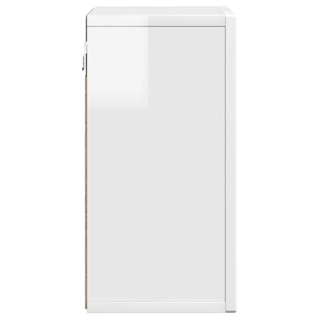 Hangkast met plank Hoogglans wit 60 x 20 x 40 cm Bewerkt hout is nu te koop bij PeponiXL, paradijselijk wonen!