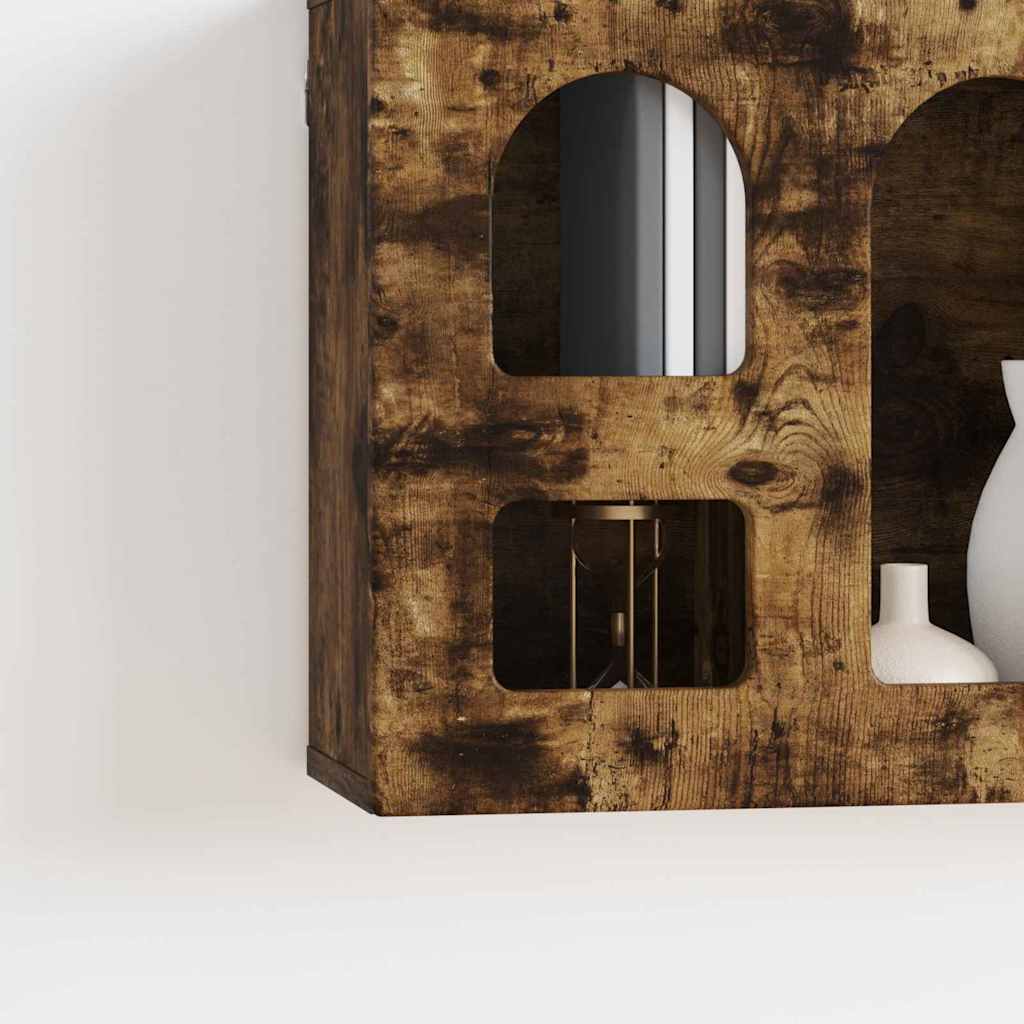 Hangkast met plank Gerookt eiken 60 x 20 x 40 cm Bewerkt hout is nu te koop bij PeponiXL, paradijselijk wonen!