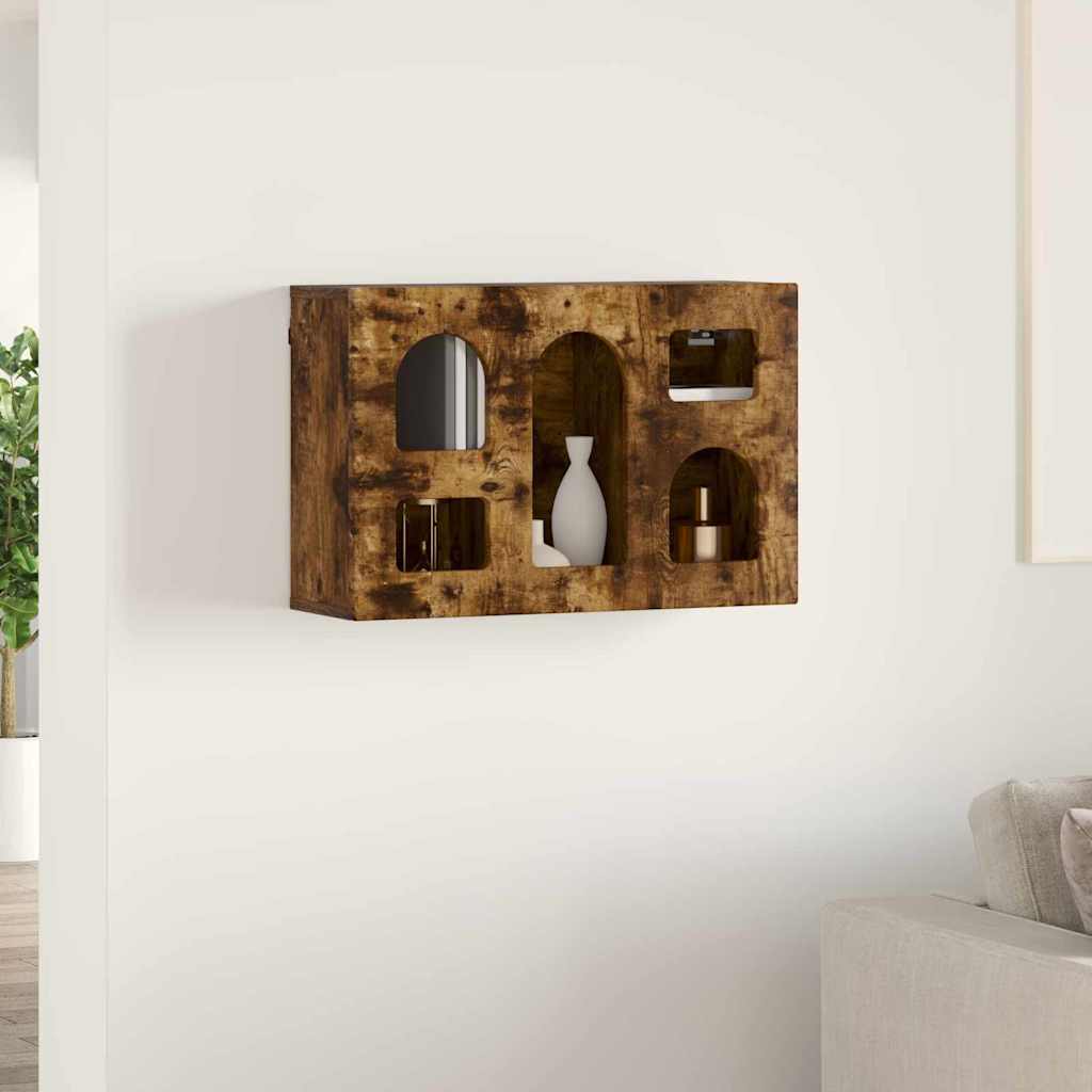 Hangkast met plank Gerookt eiken 60 x 20 x 40 cm Bewerkt hout is nu te koop bij PeponiXL, paradijselijk wonen!