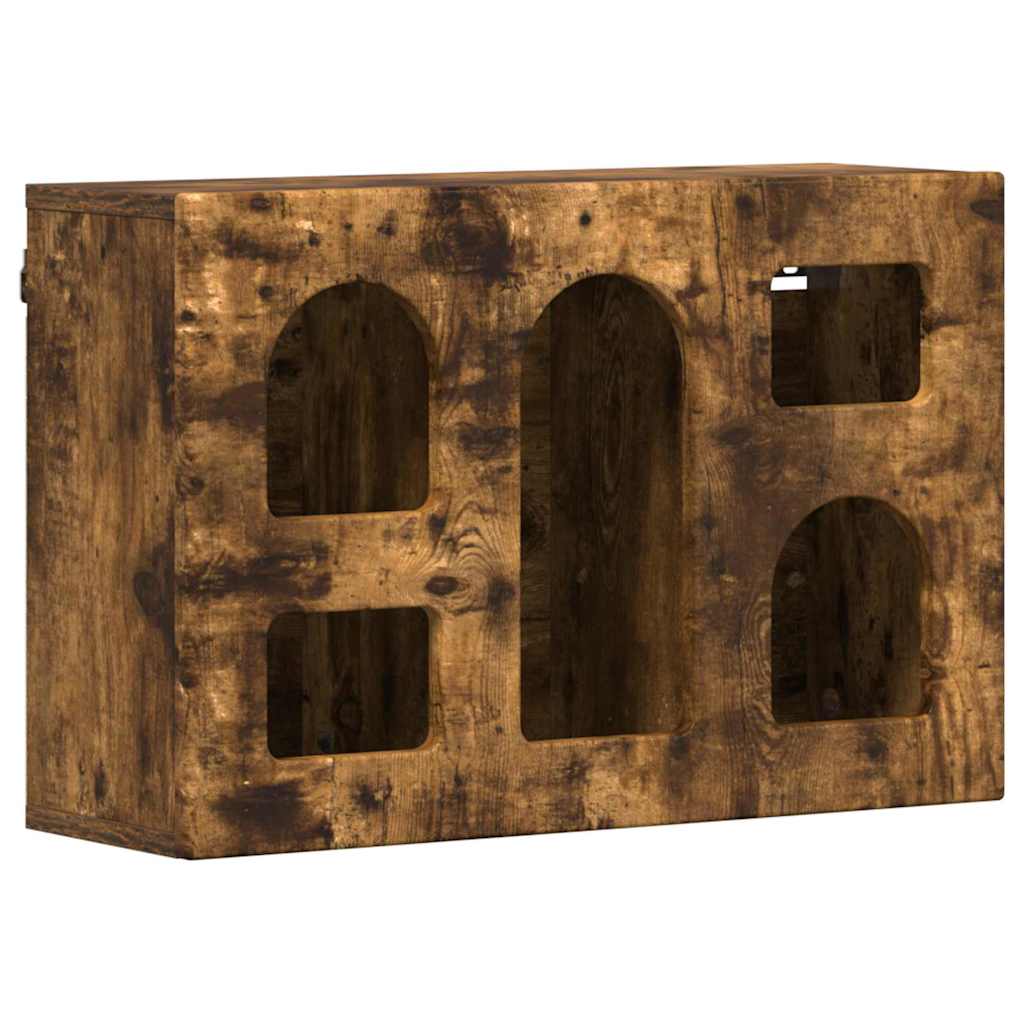Hangkast met plank Gerookt eiken 60 x 20 x 40 cm Bewerkt hout is nu te koop bij PeponiXL, paradijselijk wonen!