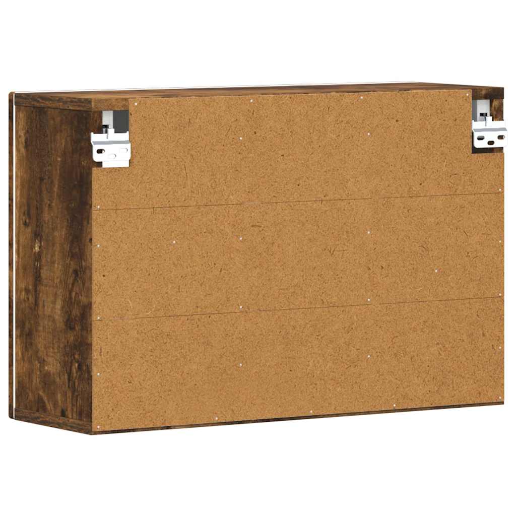 Hangkast met plank Gerookt eiken 60 x 20 x 40 cm Bewerkt hout is nu te koop bij PeponiXL, paradijselijk wonen!