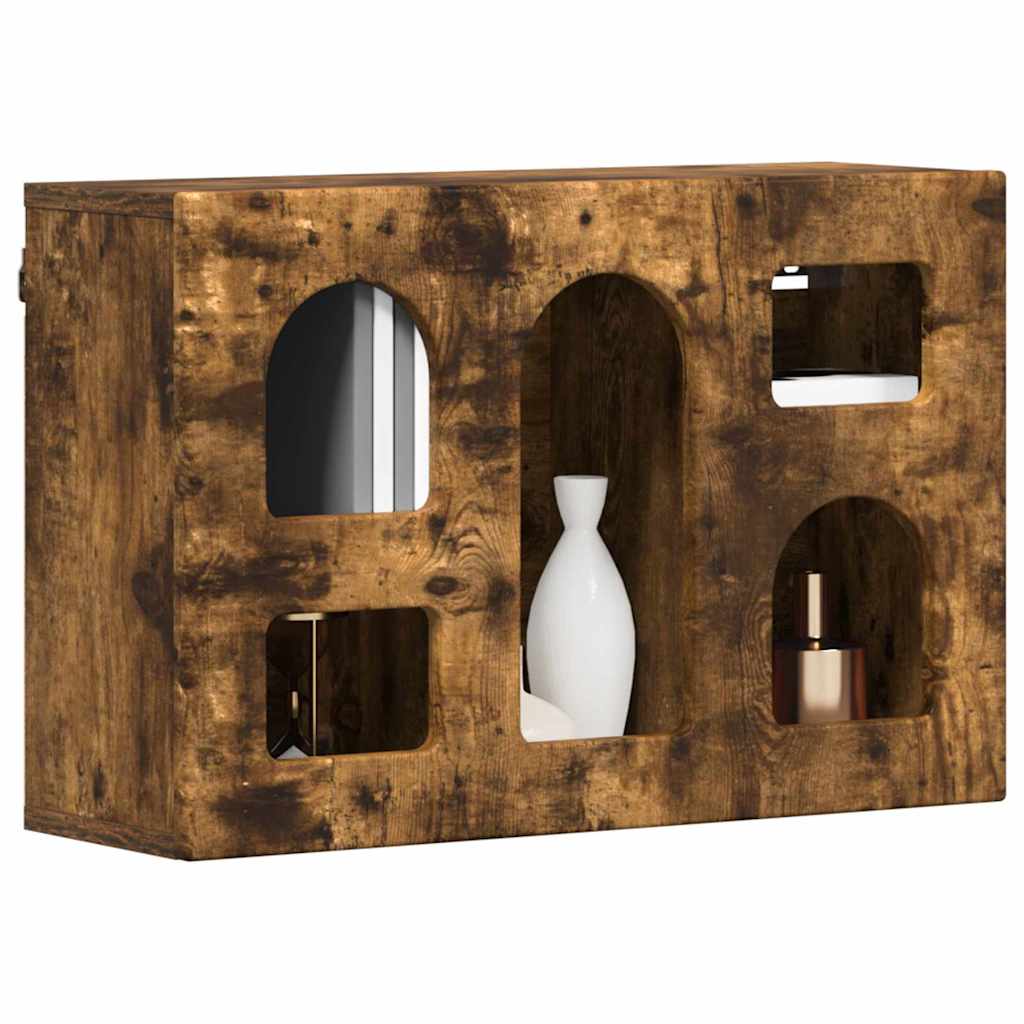 Hangkast met plank Gerookt eiken 60 x 20 x 40 cm Bewerkt hout is nu te koop bij PeponiXL, paradijselijk wonen!