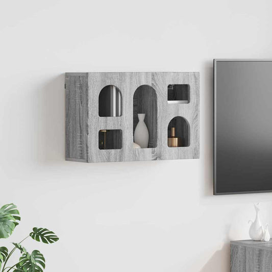 Hangkast met plank Grijs Sonoma 60 x 20 x 40 cm Bewerkt hout is nu te koop bij PeponiXL, paradijselijk wonen!