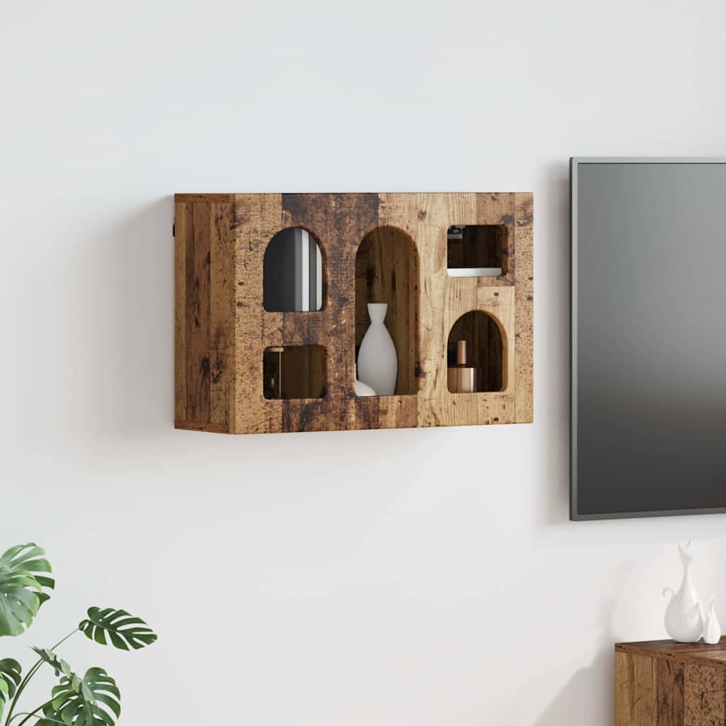 Hangkast met plank Oudhout 60 x 20 x 40 cm Bewerkt hout is nu te koop bij PeponiXL, paradijselijk wonen!