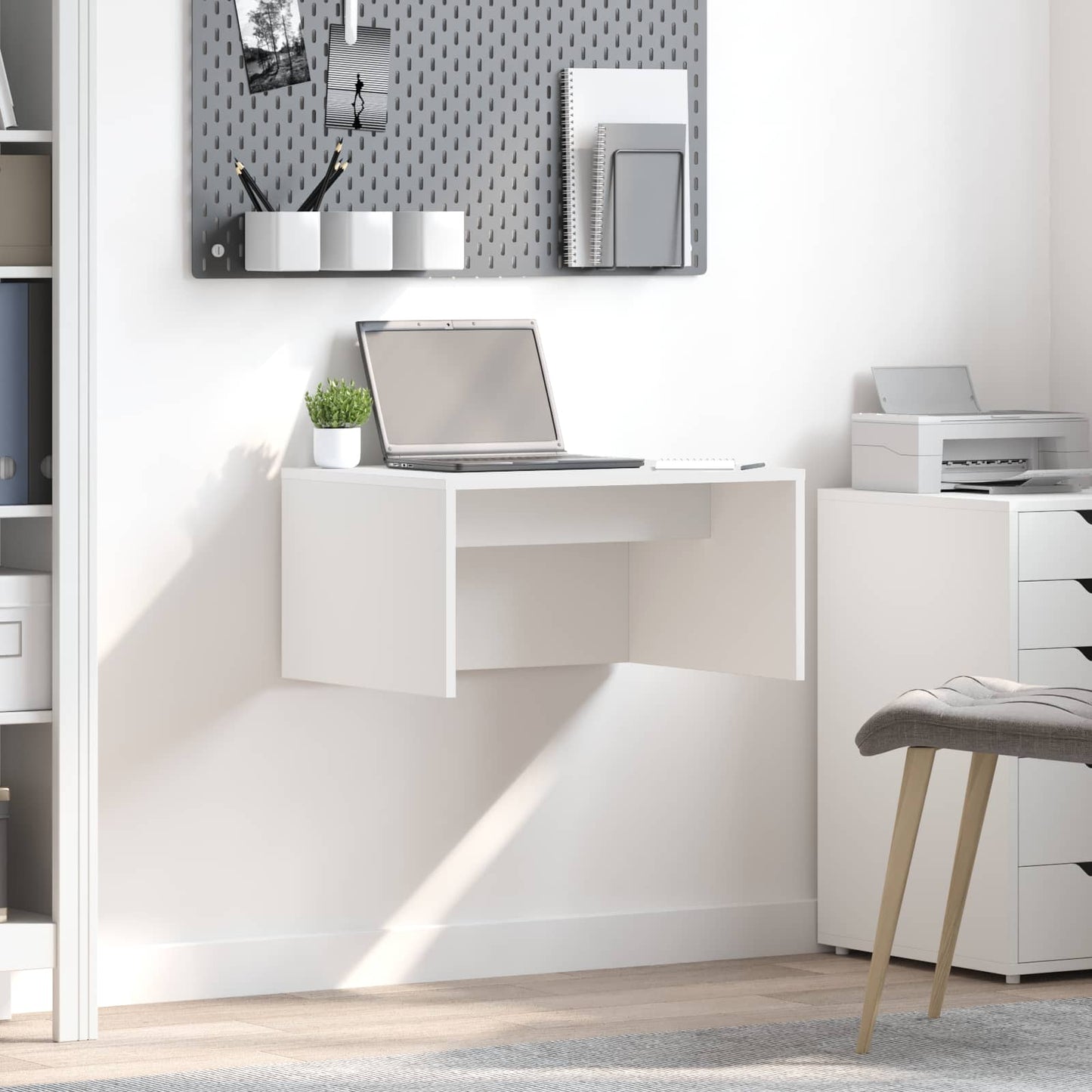 Wandbureau Wandgemonteerd Wit 60 x 45 x 30 cm Bewerkt hout is nu te koop bij PeponiXL, paradijselijk wonen!