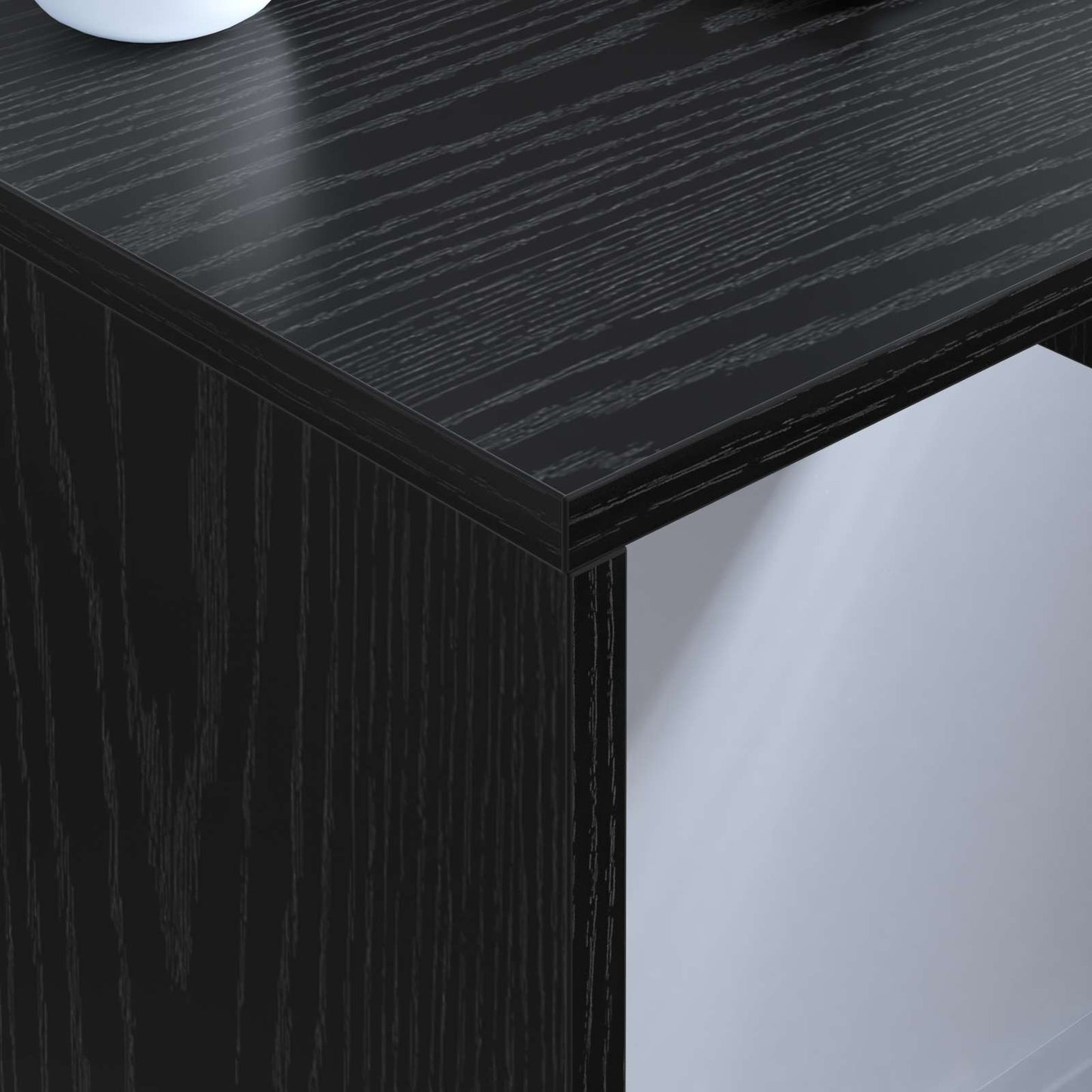 Wandbureau met opslag Zwart Eiken 60 x 45 x 30 cm Bewerkt hout is nu te koop bij PeponiXL, paradijselijk wonen!