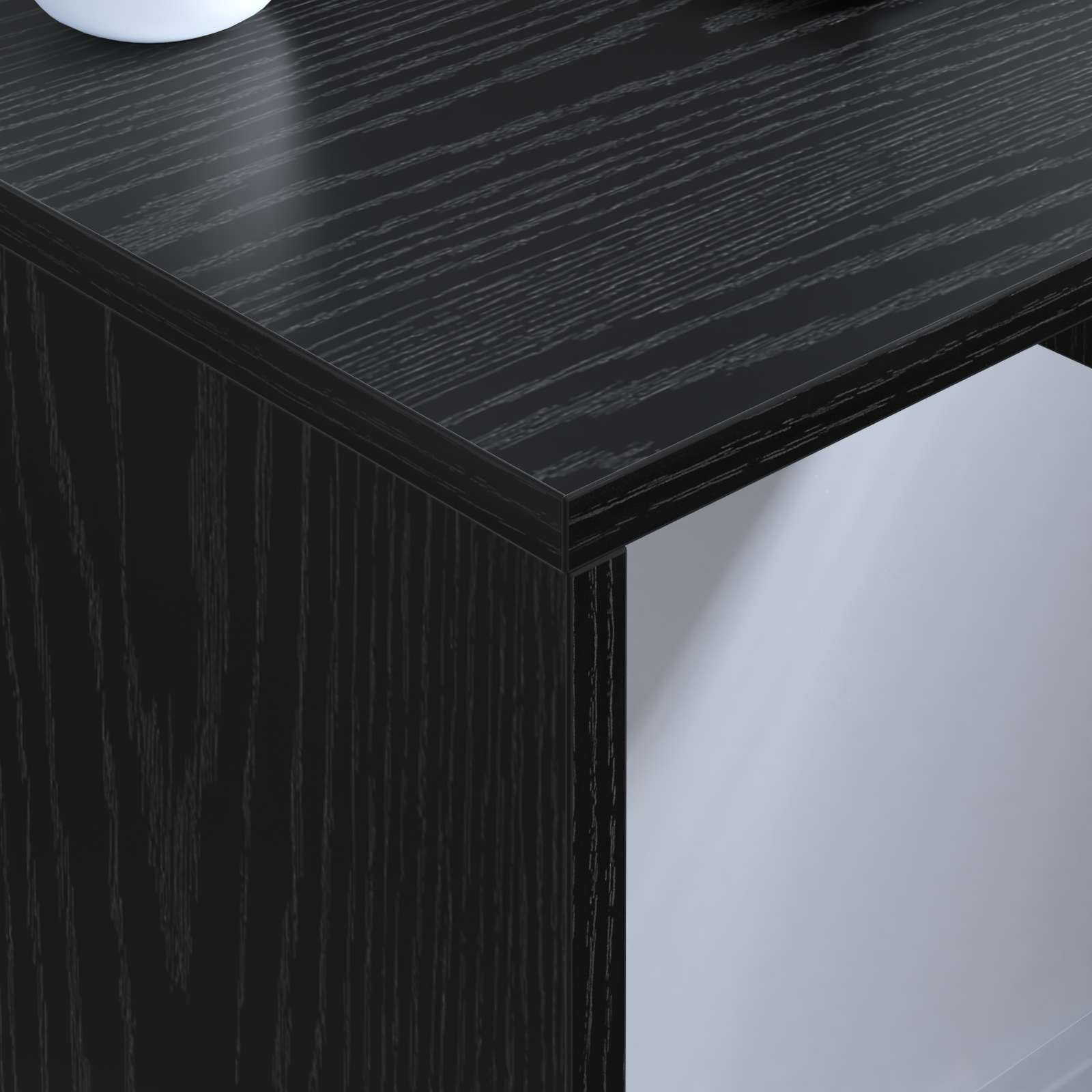 Wandbureau met opslag Zwart Eiken 60 x 45 x 30 cm Bewerkt hout is nu te koop bij PeponiXL, paradijselijk wonen!