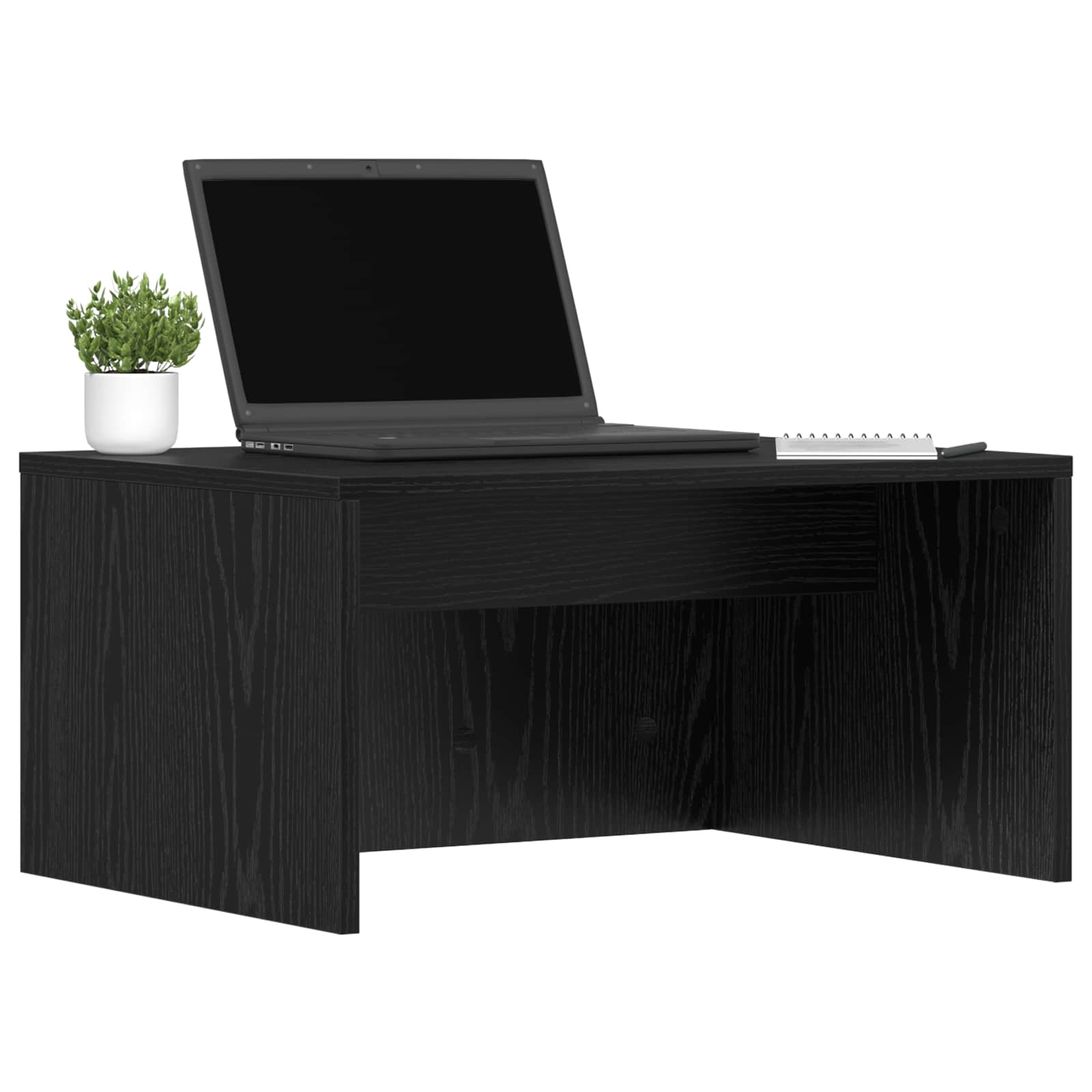 Wandbureau met opslag Zwart Eiken 60 x 45 x 30 cm Bewerkt hout is nu te koop bij PeponiXL, paradijselijk wonen!