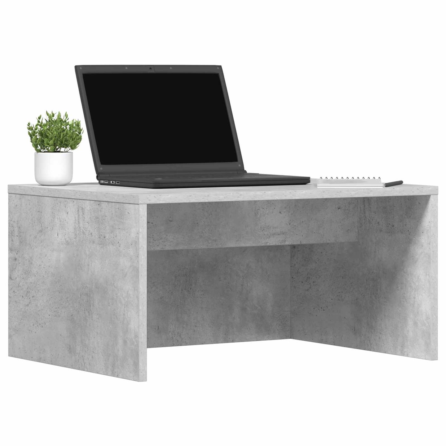 Wandbureau met opslag Beton Grijs 60 x 45 x 30 cm Bewerkt hout is nu te koop bij PeponiXL, paradijselijk wonen!