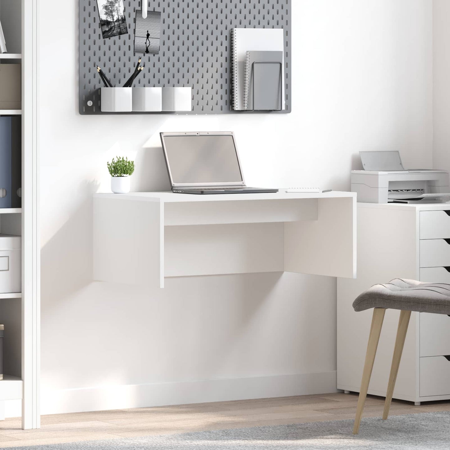 Wandbureau Wandgemonteerd Wit 80 x 45 x 30 cm Bewerkt hout is nu te koop bij PeponiXL, paradijselijk wonen!