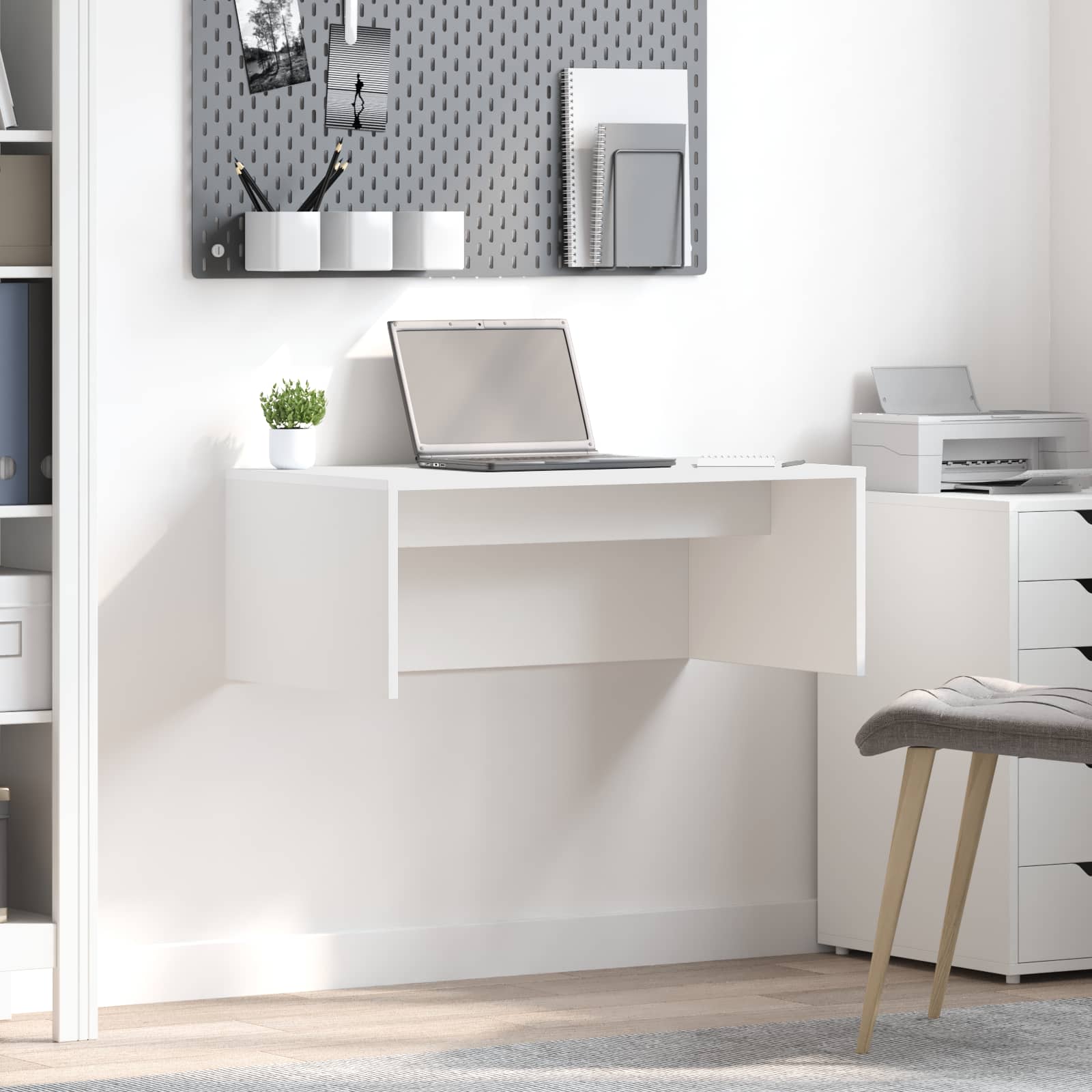 Wandbureau Wandgemonteerd Wit 80 x 45 x 30 cm Bewerkt hout is nu te koop bij PeponiXL, paradijselijk wonen!