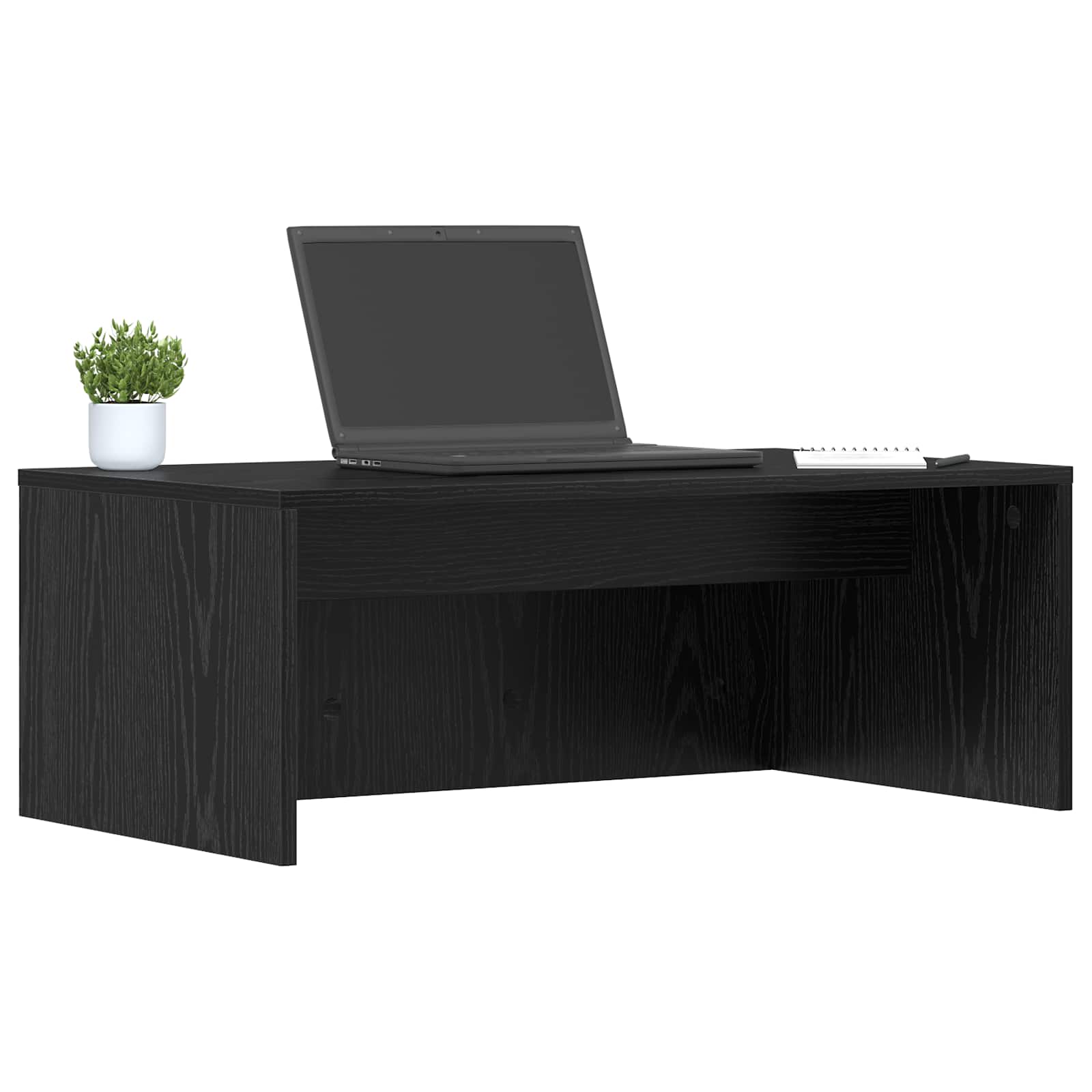 Wandbureau met opslag Zwart Eiken 80 x 45 x 30 cm Bewerkt hout is nu te koop bij PeponiXL, paradijselijk wonen!