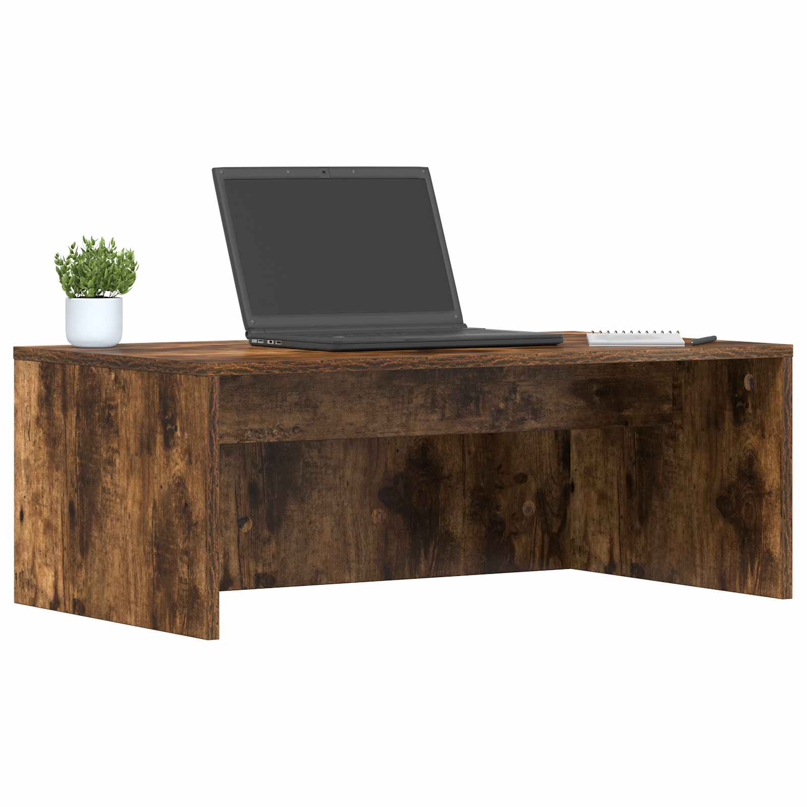 Wandbureau Gerookt eiken 80 x 45 x 30 cm Bewerkt hout is nu te koop bij PeponiXL, paradijselijk wonen!
