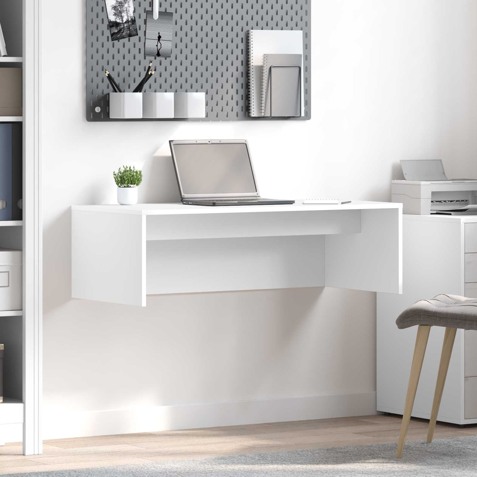 Wandbureau Wandgemonteerd Wit 100 x 45 x 30 cm Bewerkt hout is nu te koop bij PeponiXL, paradijselijk wonen!