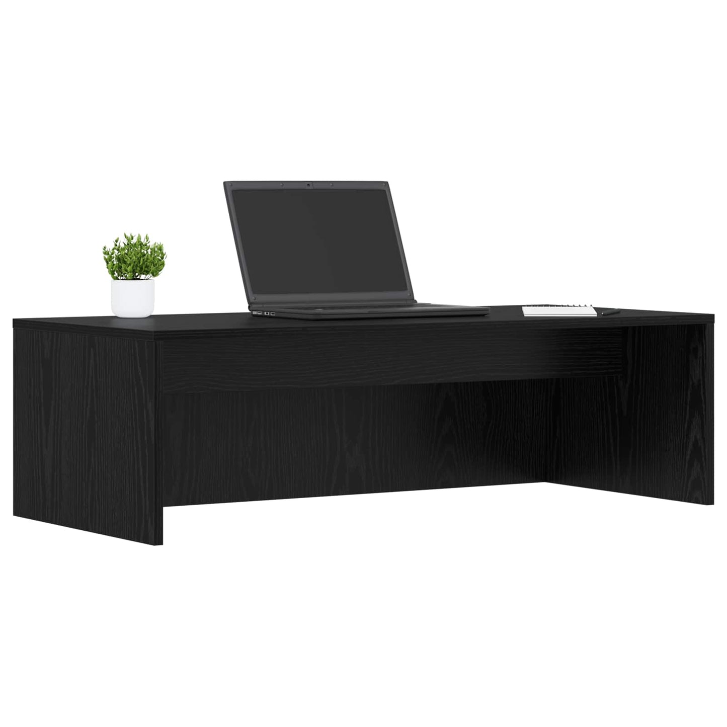 Wandbureau met opslag Zwart Eiken 100 x 45 x 30 cm Bewerkt hout is nu te koop bij PeponiXL, paradijselijk wonen!