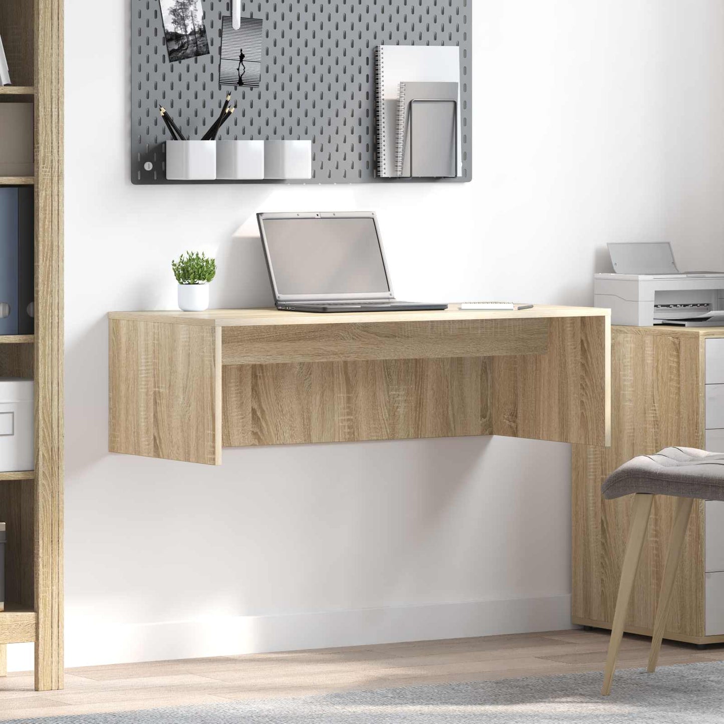Wandbureau Sonoma Eiken 100 x 45 x 30 cm Bewerkt hout is nu te koop bij PeponiXL, paradijselijk wonen!