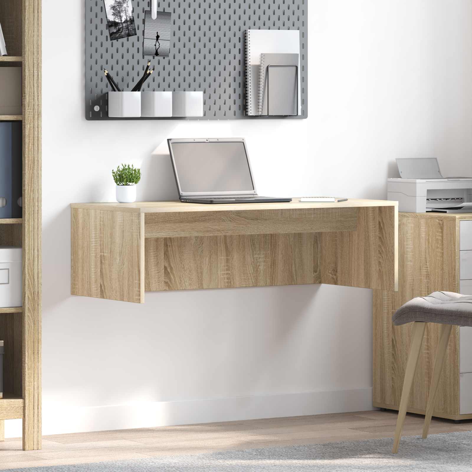 Wandbureau Sonoma Eiken 100 x 45 x 30 cm Bewerkt hout is nu te koop bij PeponiXL, paradijselijk wonen!