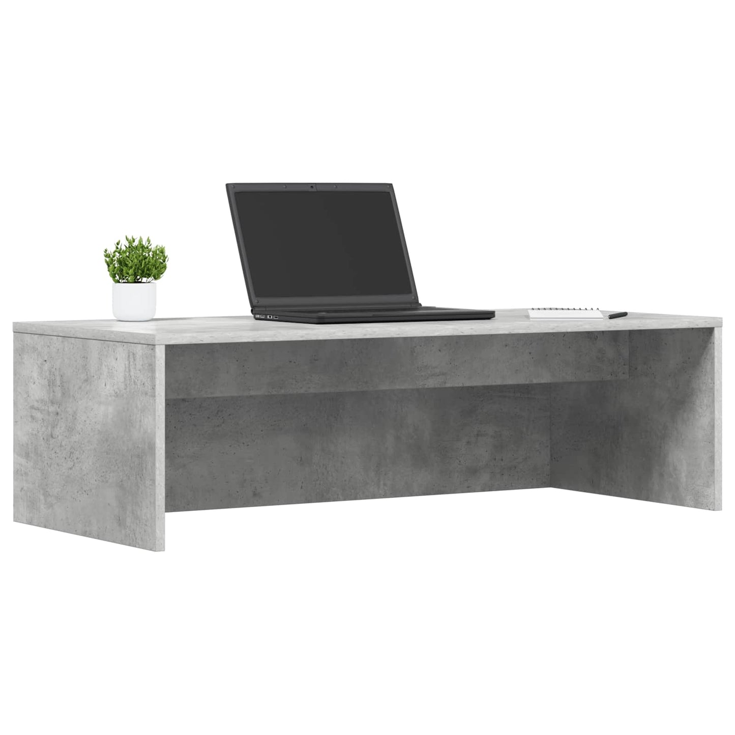 Wandbureau met opslag Beton Grijs 100 x 45 x 30 cm Bewerkt hout is nu te koop bij PeponiXL, paradijselijk wonen!