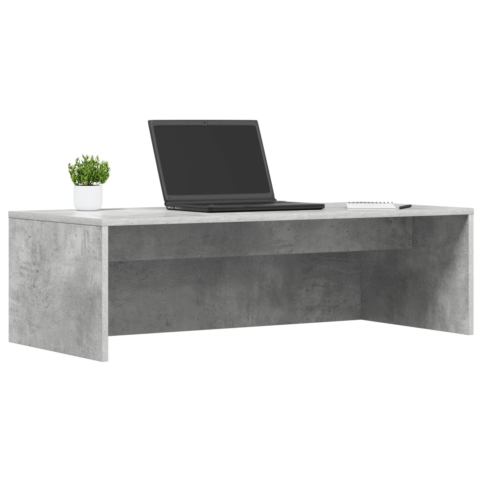 Wandbureau met opslag Beton Grijs 100 x 45 x 30 cm Bewerkt hout is nu te koop bij PeponiXL, paradijselijk wonen!