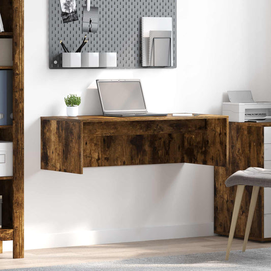 Wandbureau Gerookt eiken 100 x 45 x 30 cm Bewerkt hout is nu te koop bij PeponiXL, paradijselijk wonen!
